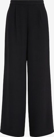 WE Fashion Wide leg Pleat-Front Pants in Black: front