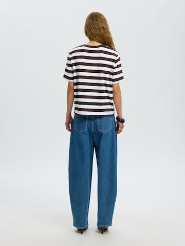 SELECTED T-shirt 'SLFESSENTIAL' i brun