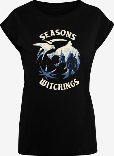 ABSOLUTE CULT T-shirt ' Witcher - Christmas Wolf ' en bleu / noir / blanc, Vue avec produit