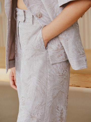 Next Wide leg Pleated Pants in Grey