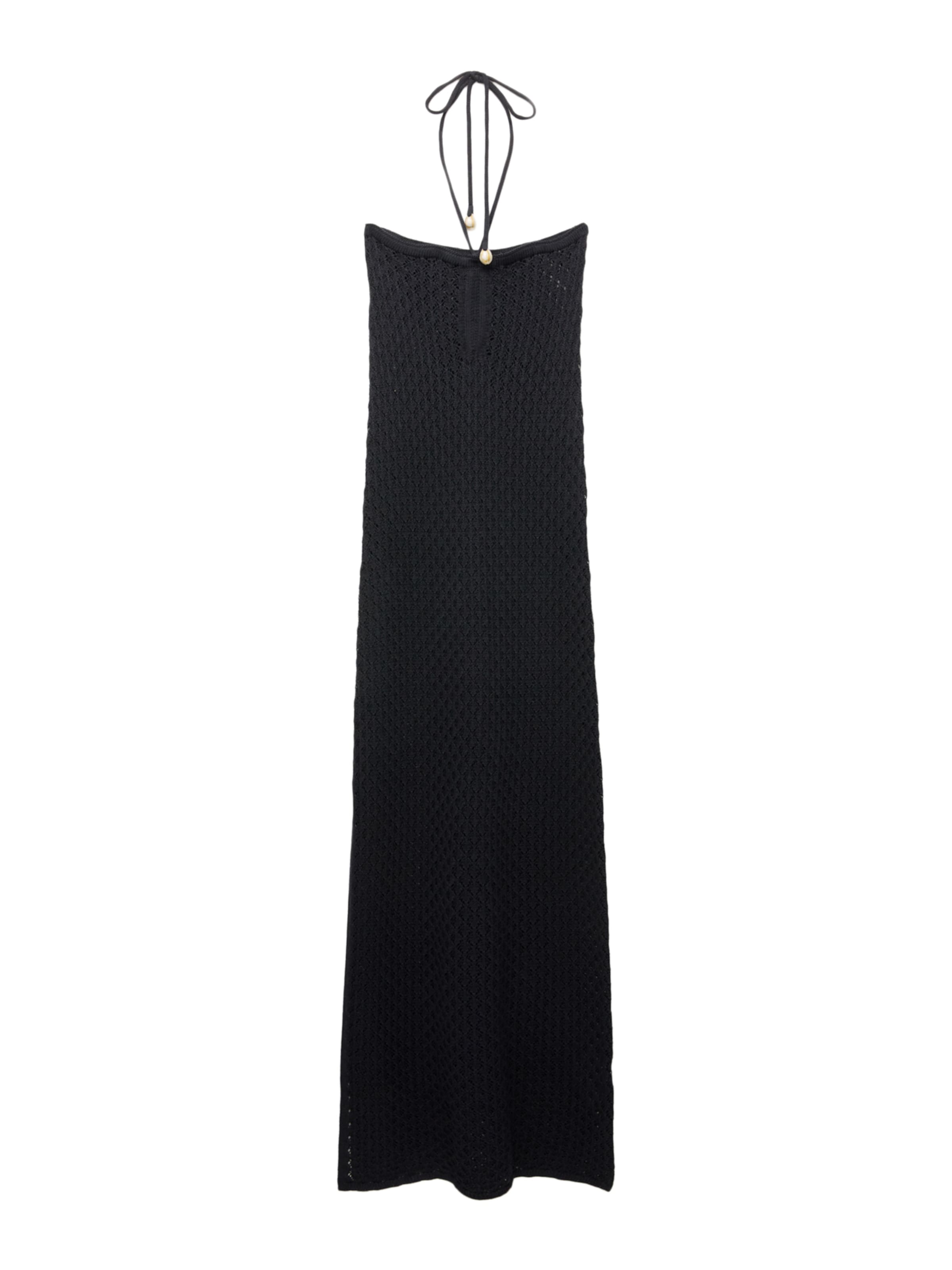 Pull&amp;BearPletena haljina - crna boja: prednji dio