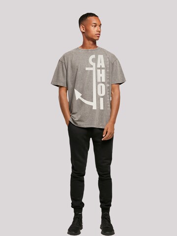 T-Shirt 'Ahoi Anker Knut & Jan Hamburg' F4NT4STIC en gris