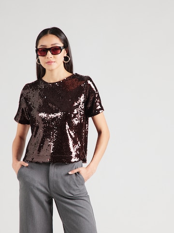 Chemisier 'Sequin Blouse' MORE & MORE en marron : devant