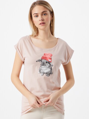 Iriedaily T-Shirt 'It Hasi' in Pink: predná strana