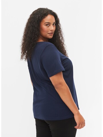 Zizzi T-Shirt 'Thea' in Blau