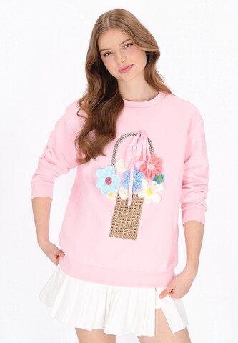 Sweat-shirt MYMO en rose : devant