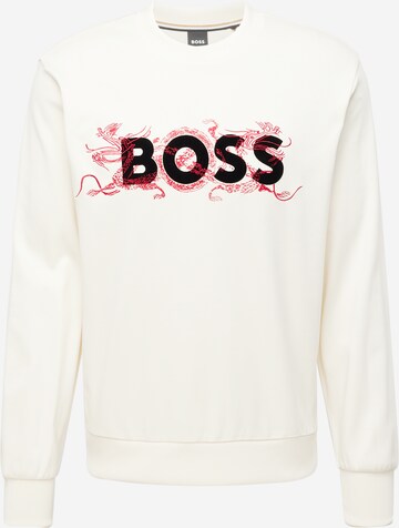 BOSS Sweatshirt 'Soleri119' in Weiß: predná strana