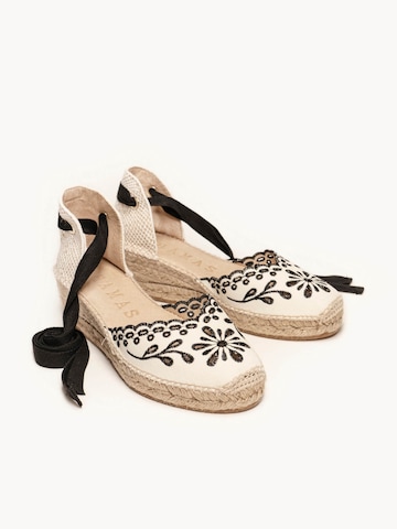 Alhamas Sandal 'Alpargata Cuña 5 cm' in Black