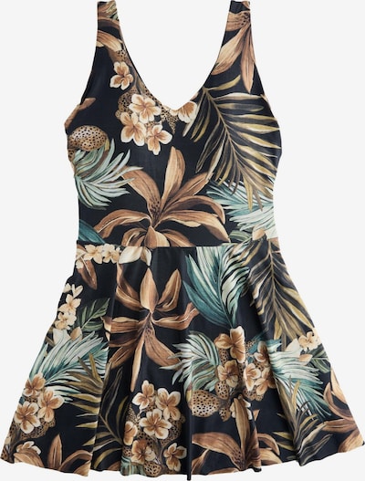 Next Uimapukumekko värissä brokadi / oliivi / petrooli / musta, Tuotenäkymä