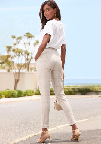 VIVANCE Tapered Bügelfaltenhose in Beige