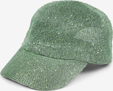 styleBREAKER Cap 'Gewebtes Baseball Cap Pailletten' in Grün: Vorderseite