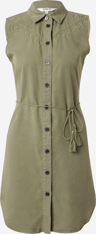 ONLY Платье-рубашка 'NEW ARIZONA' в Зеленый: спереди