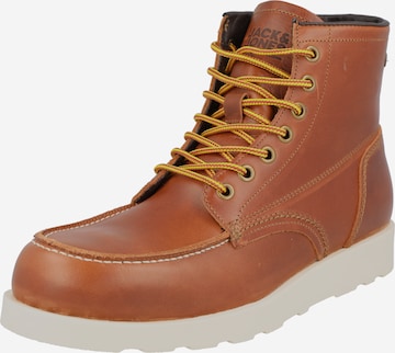 JACK & JONES Lace-Up Boots 'Darwin' in Brown: front