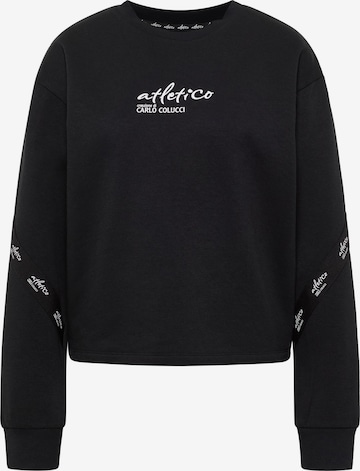Carlo Colucci Pullover 'Dros' in Schwarz: Vorderseite