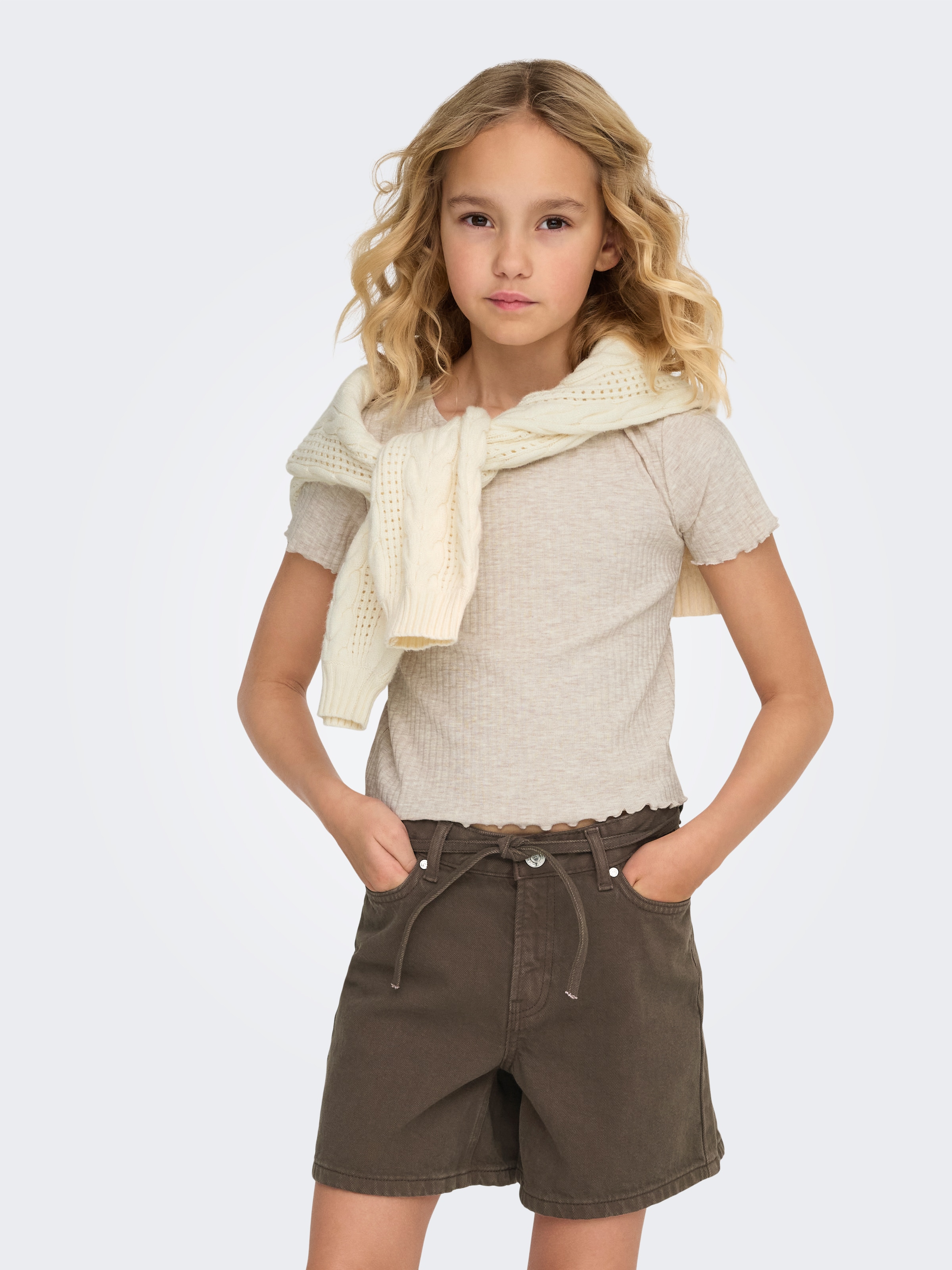 ONLY GIRLS Shirt 'KOGNella' in Beige