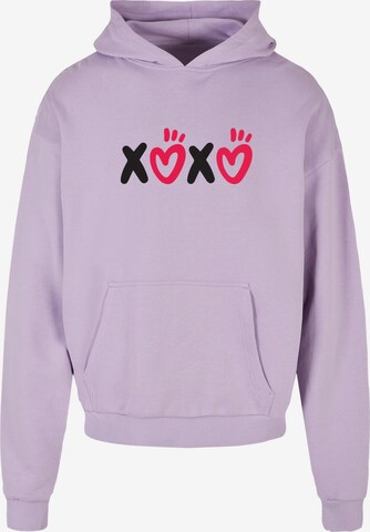 Sweat-shirt 'Valentines Day - XOXO' Merchcode en violet : devant