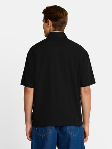 TOM TAILOR DENIM Comfort fit Button Up Shirt in Black