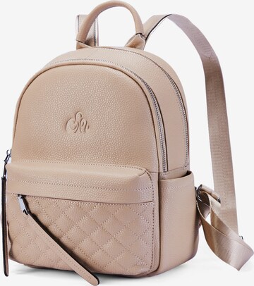 C’iel Backpack in Beige: front