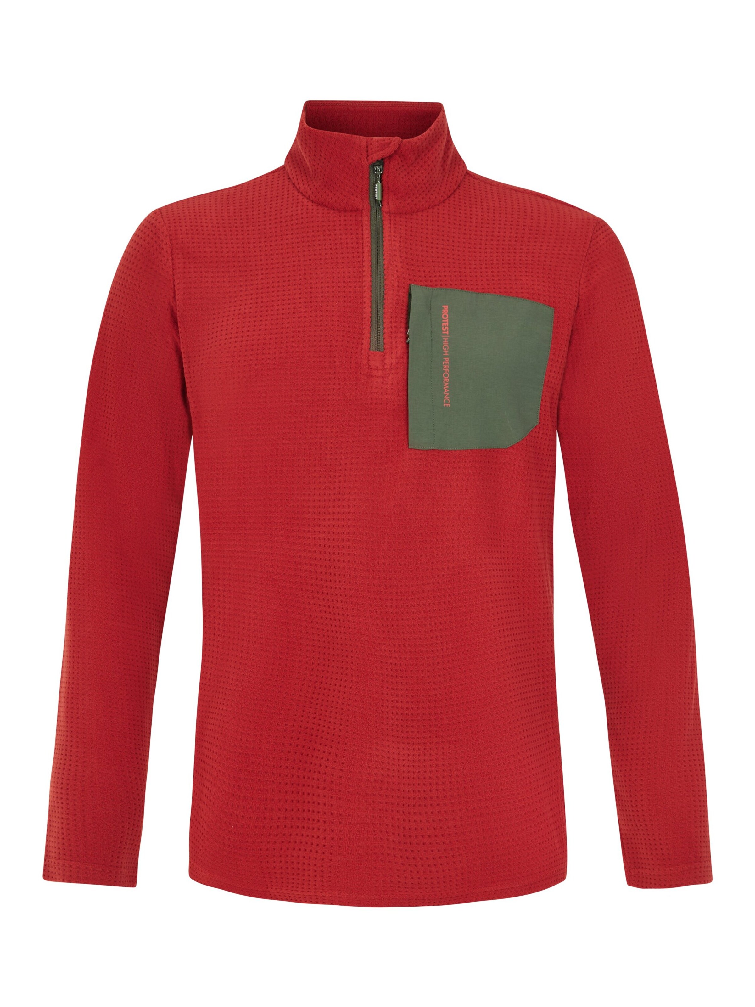 PROTEST Athletic Sweatshirt 'PRTCARE' in Red: front