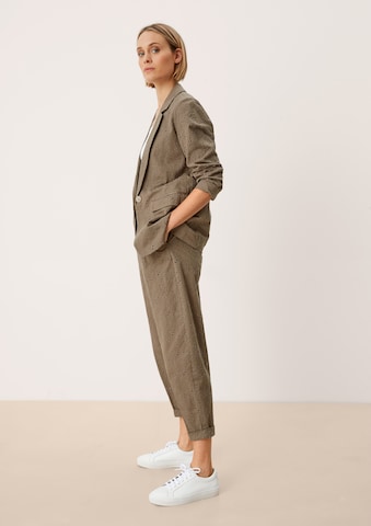 s.Oliver Regular Pleat-Front Pants in Brown