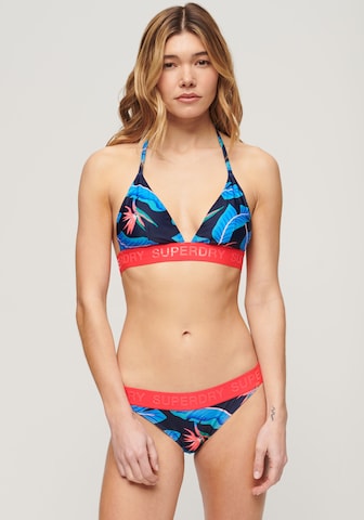 Superdry Triangle Bikini Top in Blue: front