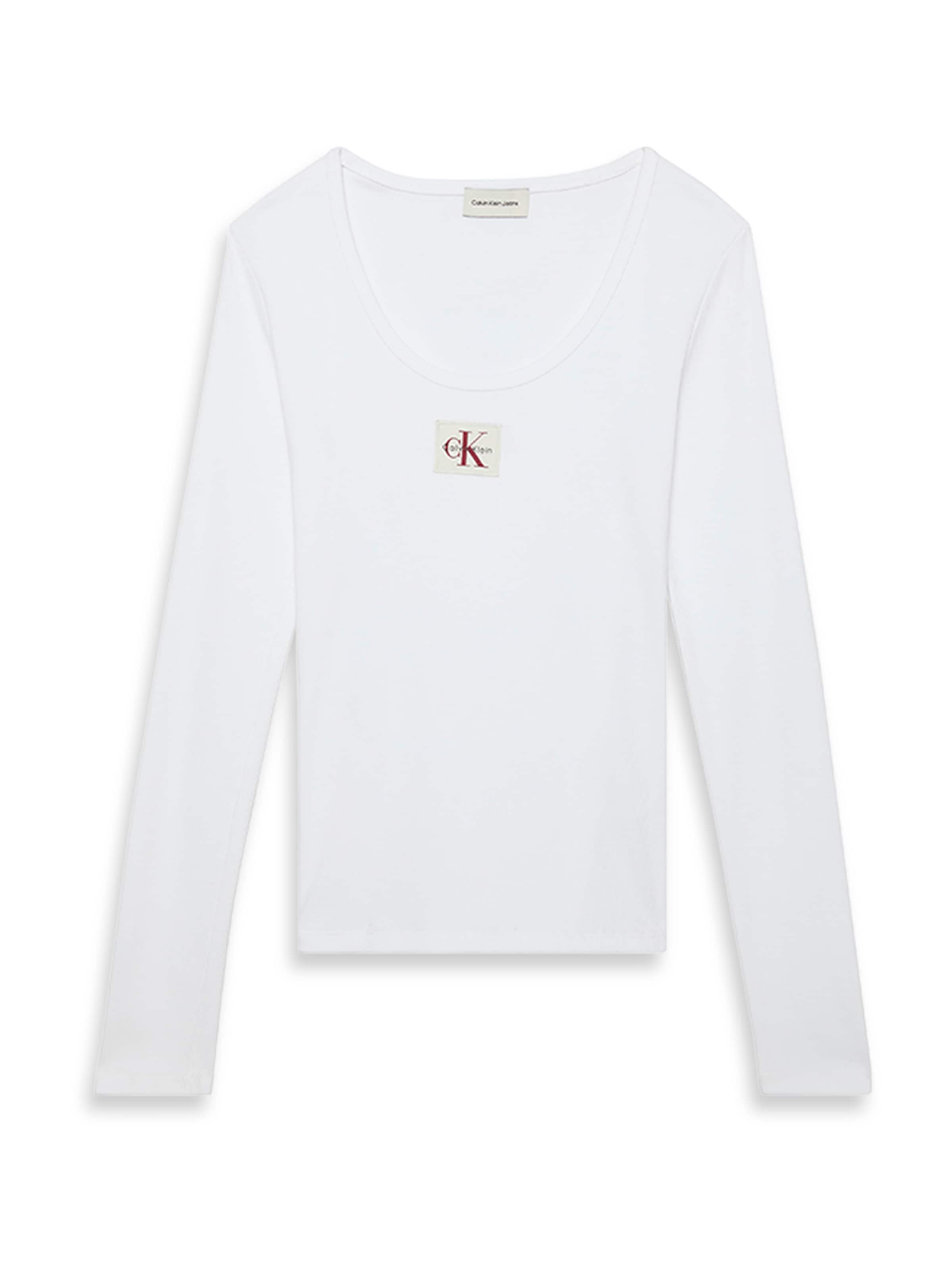 Calvin Klein Jeans Тениска в бяло: отпред