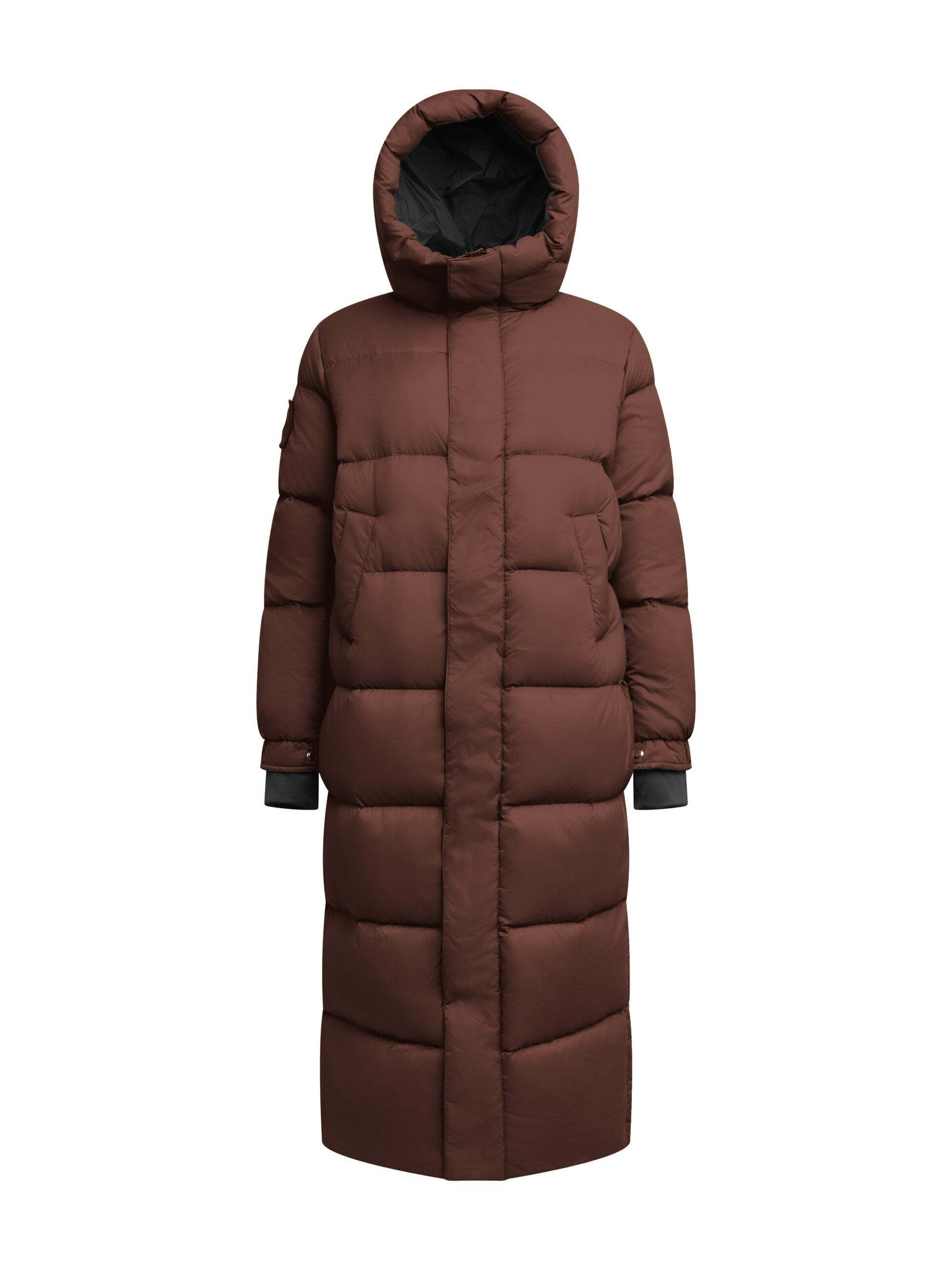 Veste outdoor ' Black Star Extra Long Puffer Matt ' JACK1T en marron : devant