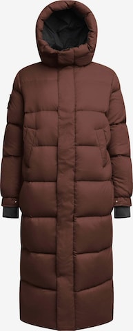 Veste outdoor ' Black Star Extra Long Puffer Matt ' JACK1T en marron : devant
