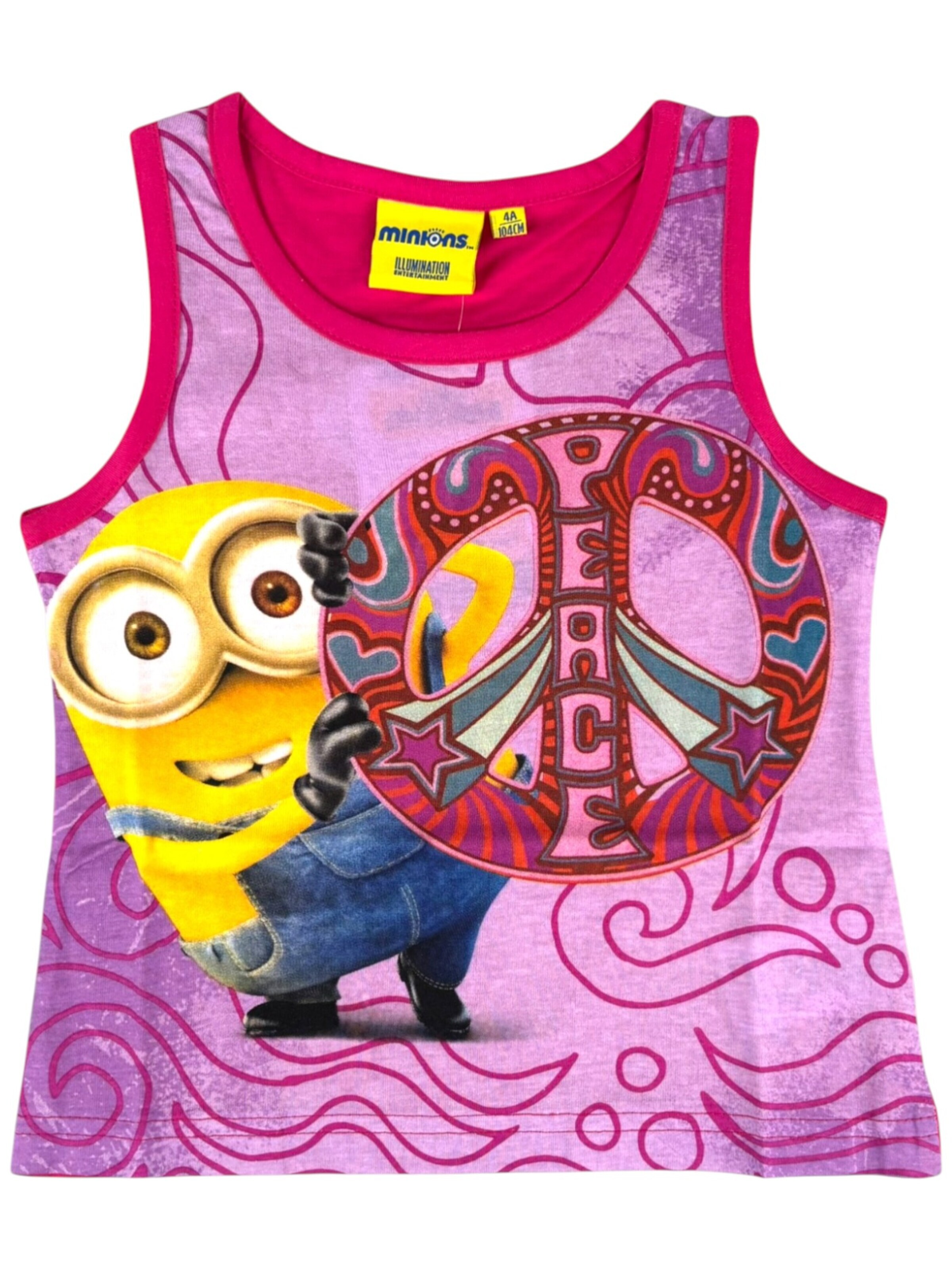 Minions Shirt 'Minions Tanktop' in Pink: front