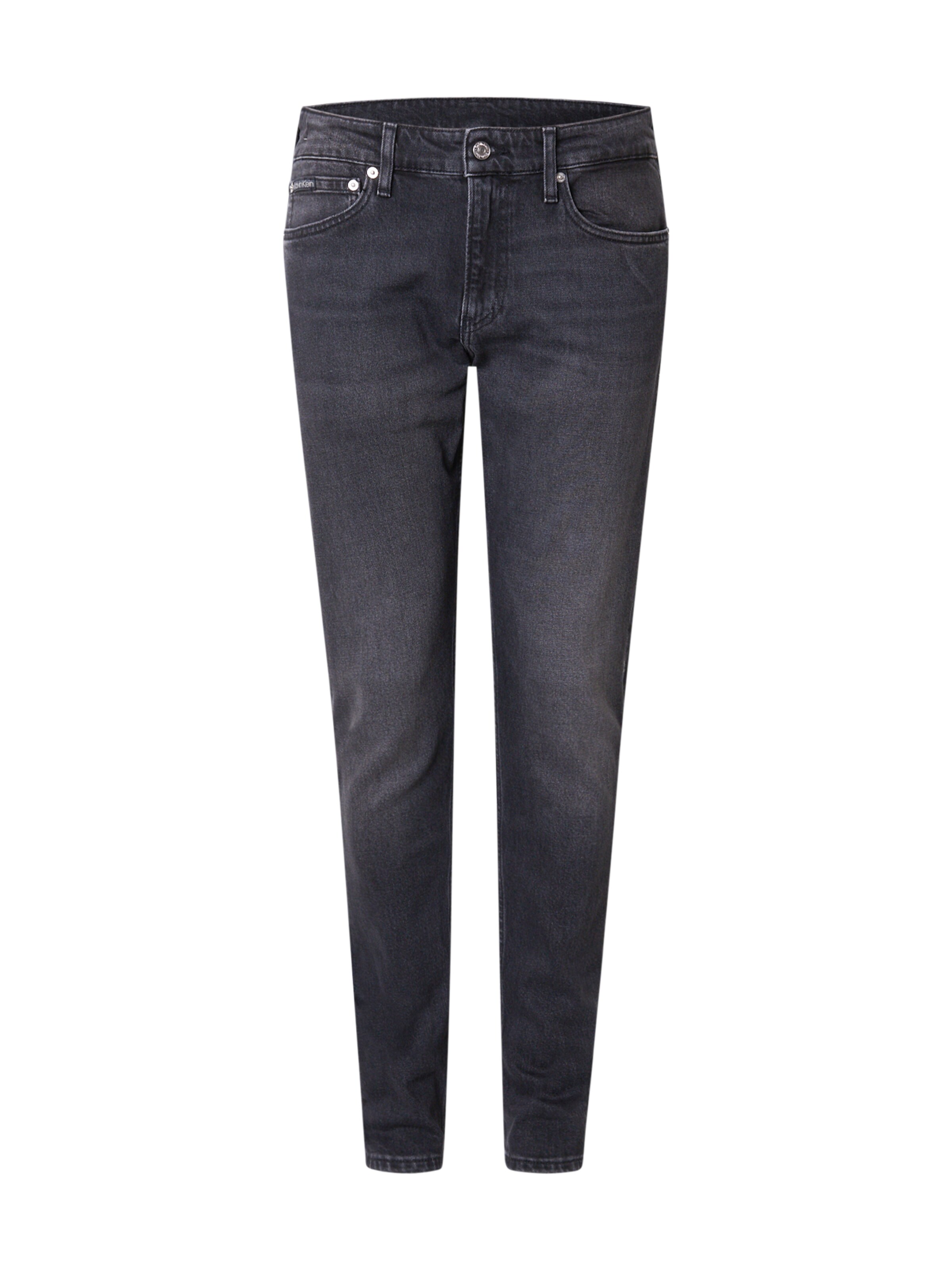 Calvin Klein Jeans Slimfit Jeans in Zwart: voorkant