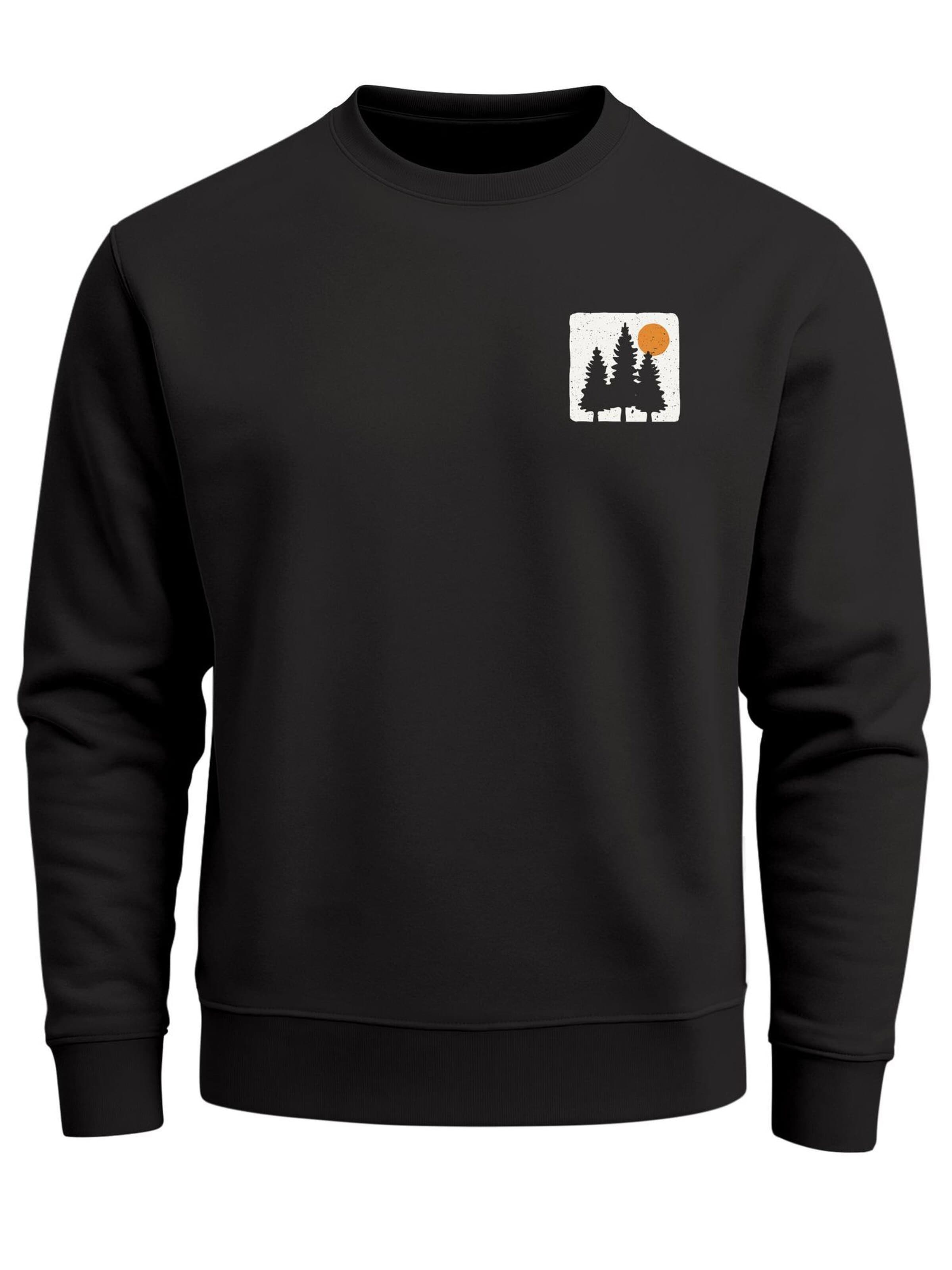 Neverless Sweatshirt 'Pine Trees'‌‌‌‌‌‌ in Schwarz: Vorderseite