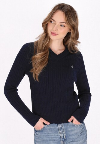 Pull-over DreiMaster Maritim en bleu : devant