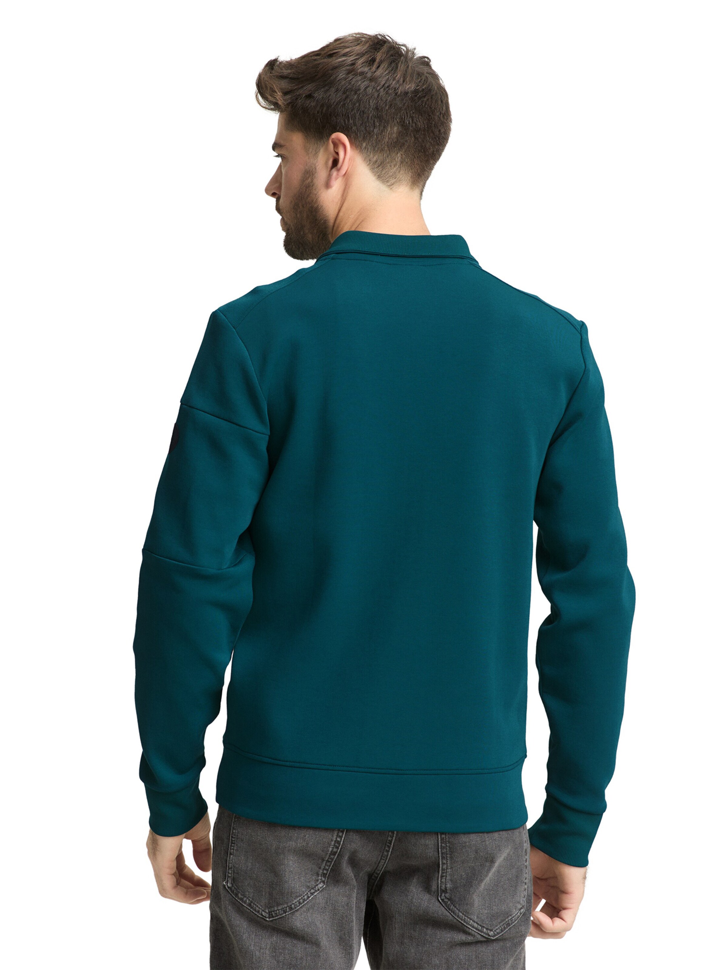 TOM TAILOR Sweatjacke in Grün