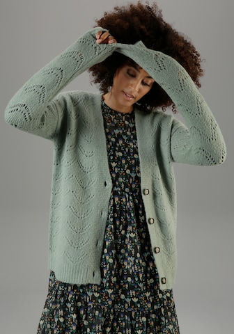 Aniston CASUAL Knit Cardigan in Green