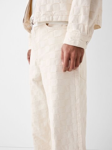 Wide Leg Jean Bershka en blanc