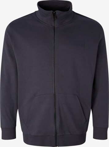 TOM TAILOR Men + Zip-Up Hoodie in Blue: front