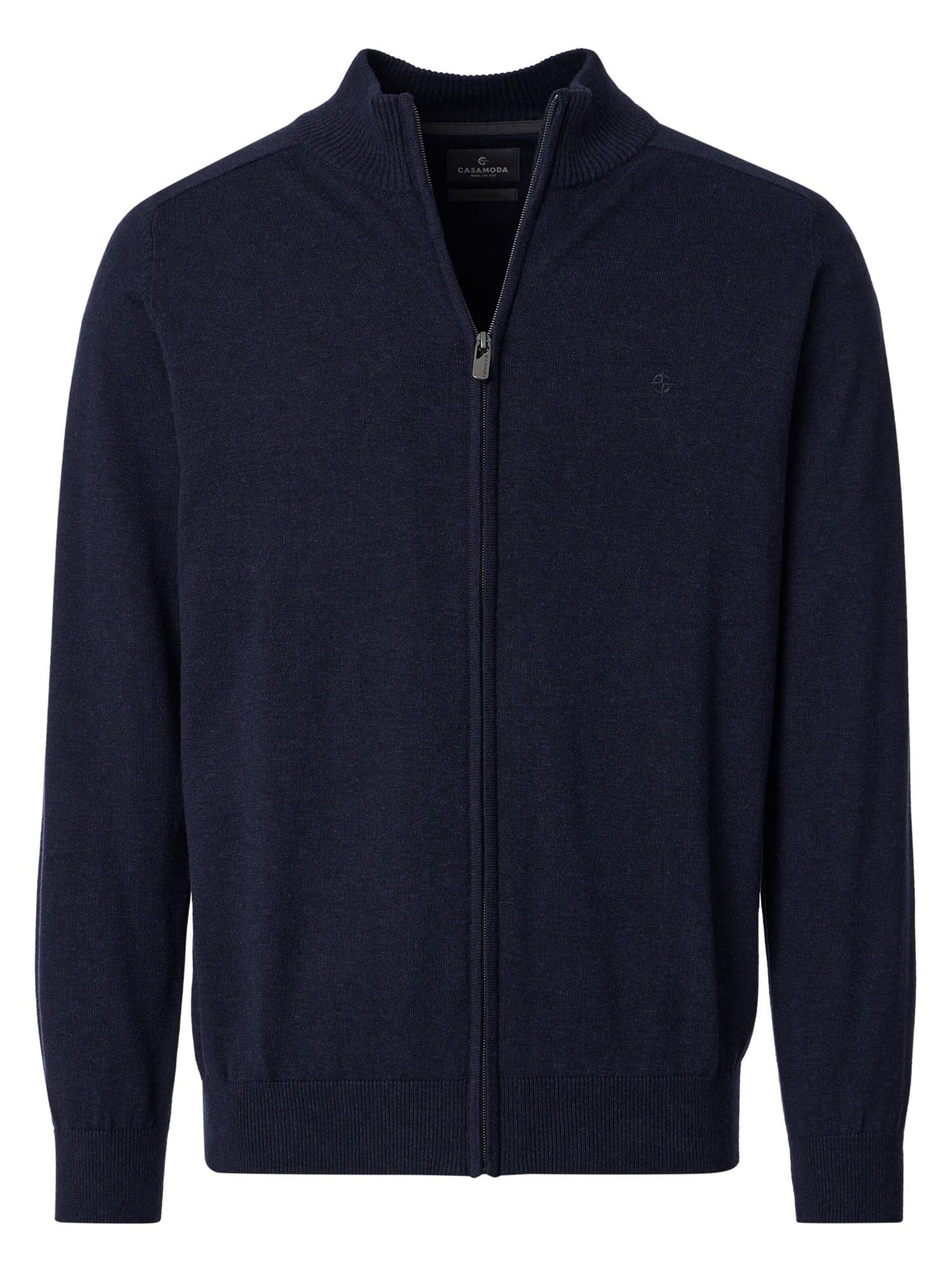 CASAMODA Gebreid vest 'Basic' in Blauw: voorkant