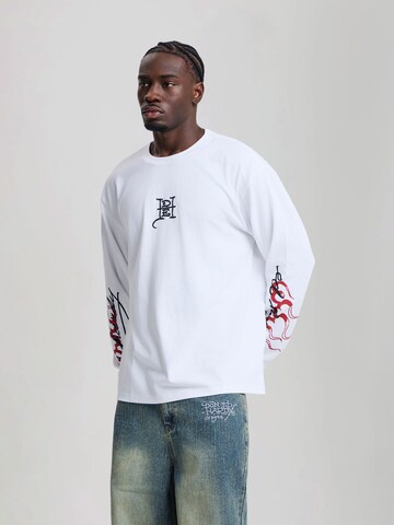 T-Shirt 'Flying Twin Dragon' Ed Hardy en blanc