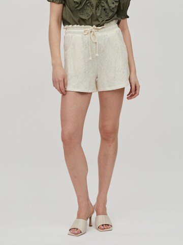 VILA Regular Broek 'VIBlomst' in Beige: voorkant