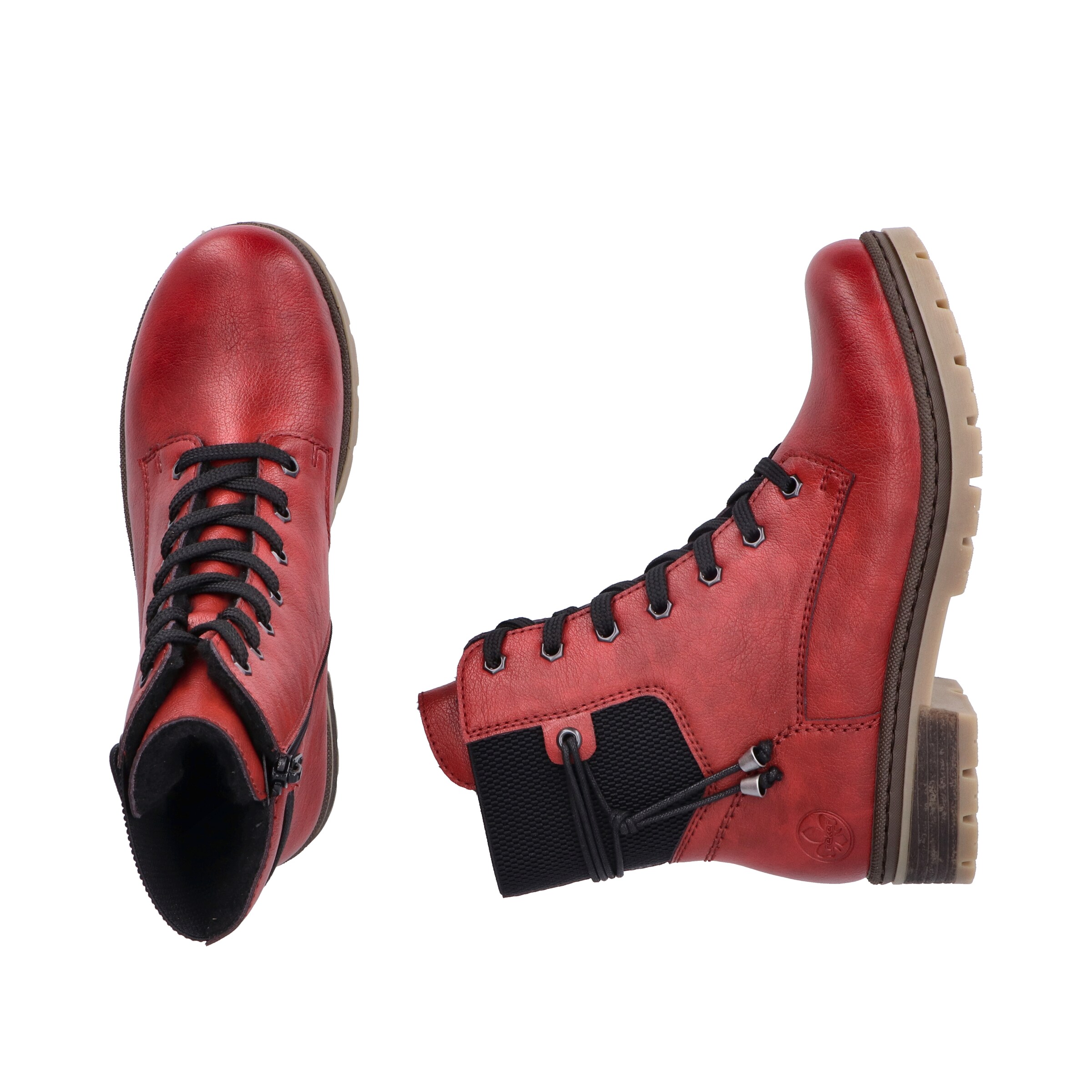 Rieker Lace-up bootie in Red