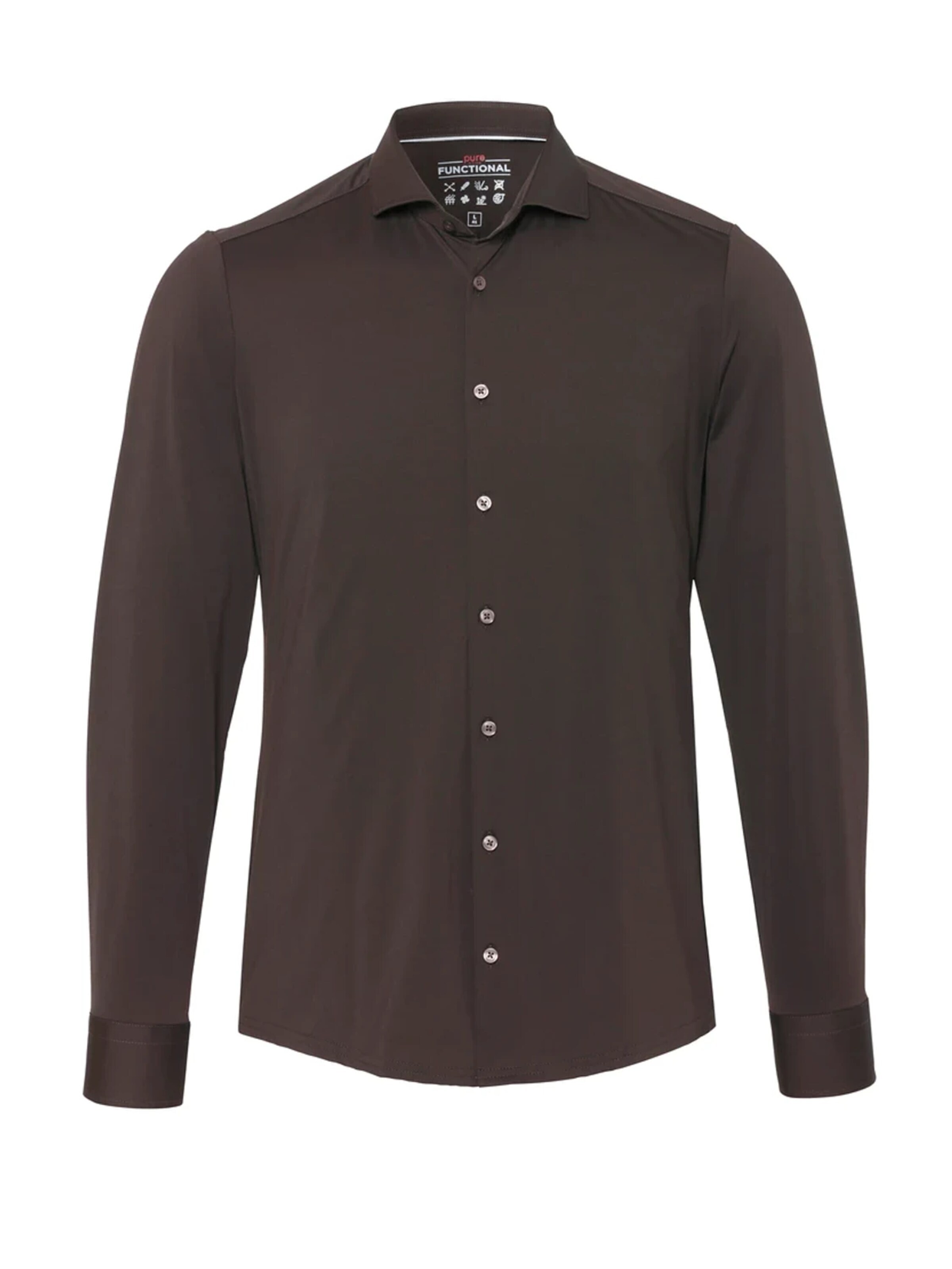PURE Slim Fit Hemd‌‌‌‌‌‌‌ in Braun: Vorderseite