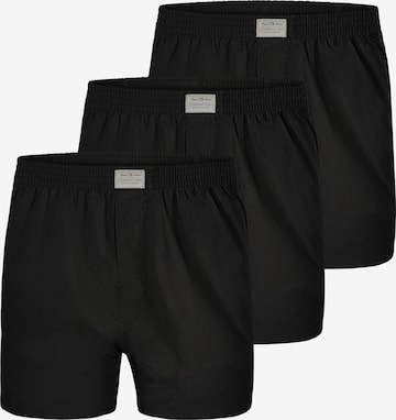 Lakeford & Sons Boxershorts ' 3-Pack 'Uni Dyed' ' in Zwart: voorkant