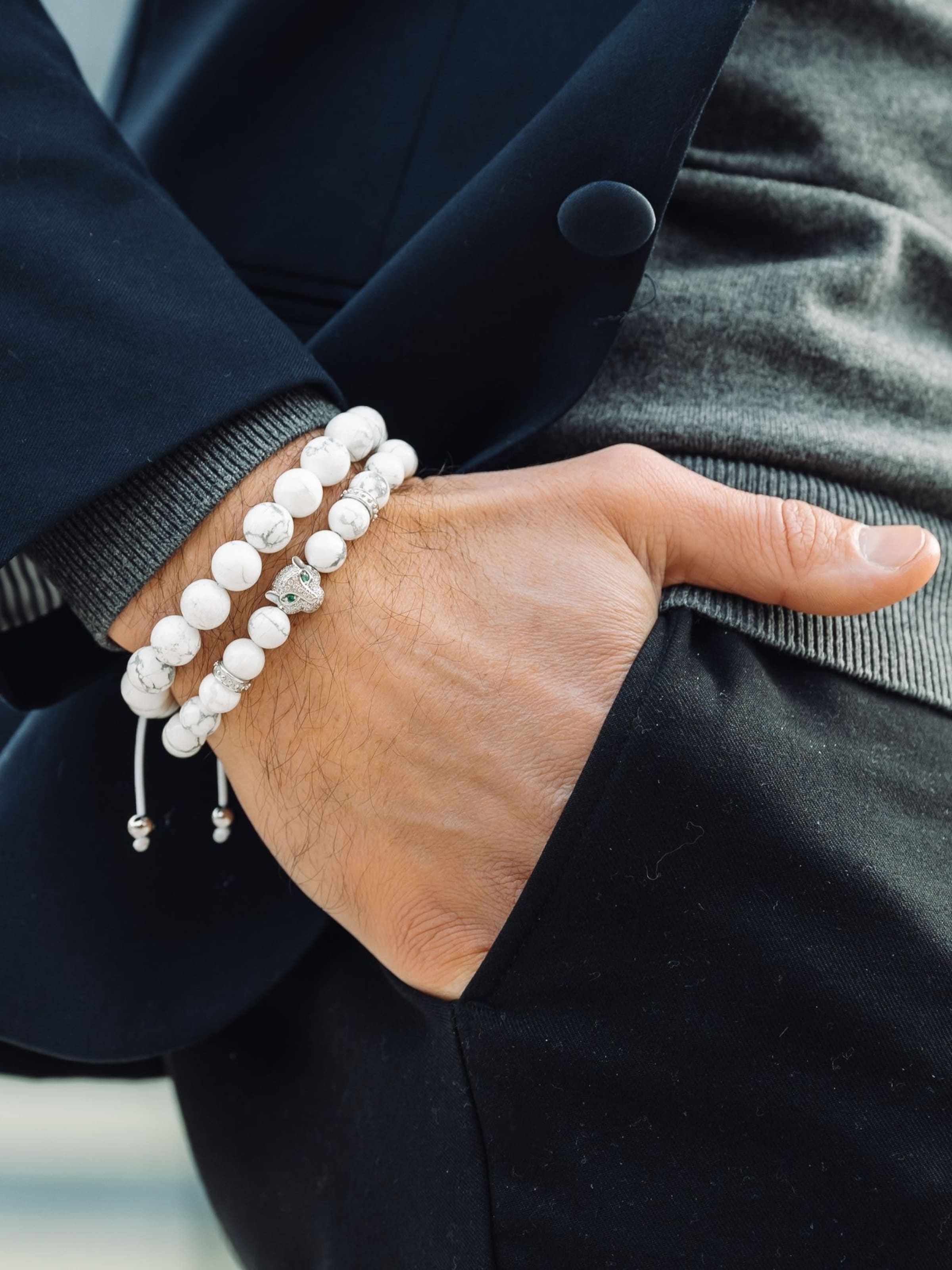 GT Collection Armband 'Leopard Head' in Wit