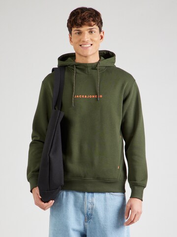 JACK & JONES Sweatshirt 'JJTree' in Groen: voorkant