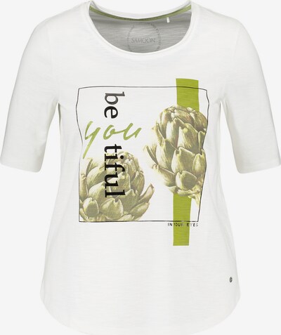SAMOON T-shirt en vert / blanc, Vue avec produit