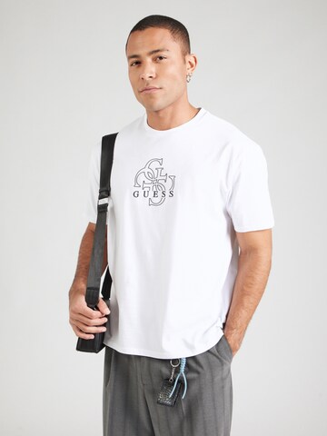 T-Shirt GUESS en blanc : devant