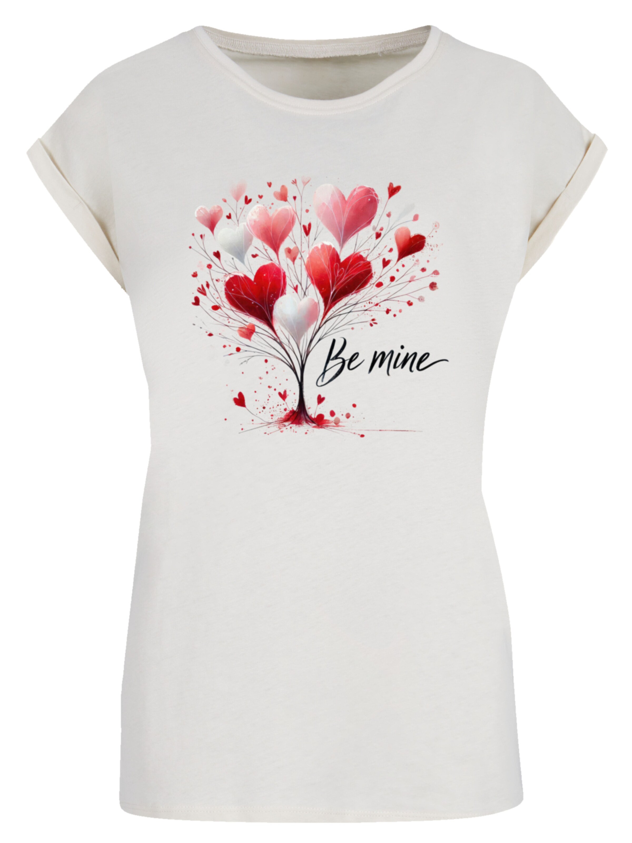 F4NT4STIC Shirt 'Herzbaum Be Mine!' in Wit: voorkant