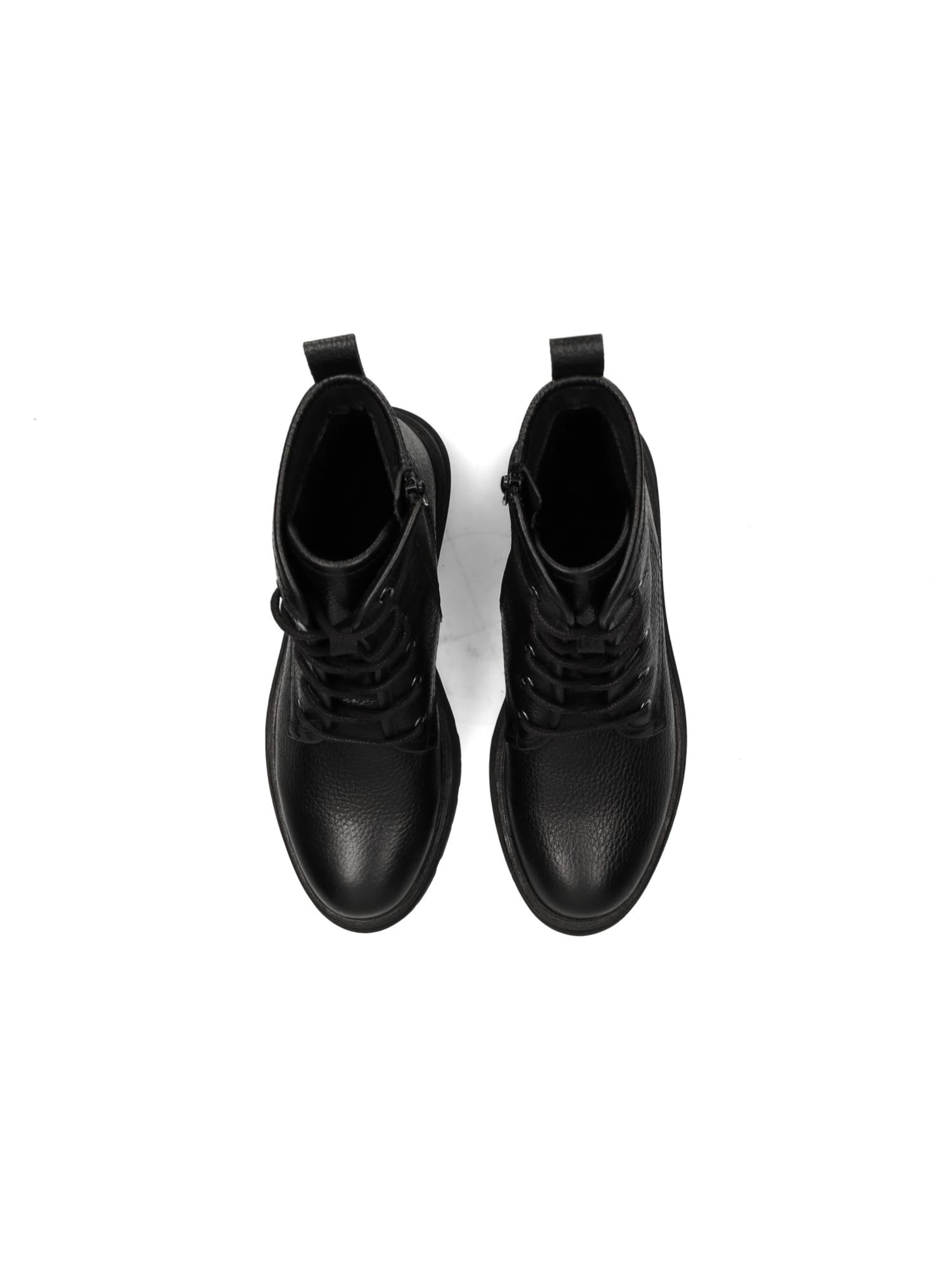 PS Poelman Schnürstiefelette 'Jae' in Schwarz