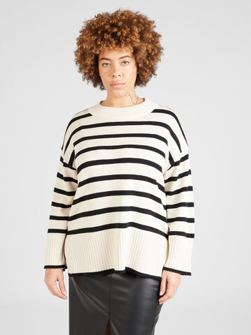 Pull-over 'HELLA' ONLY Carmakoma en beige : devant