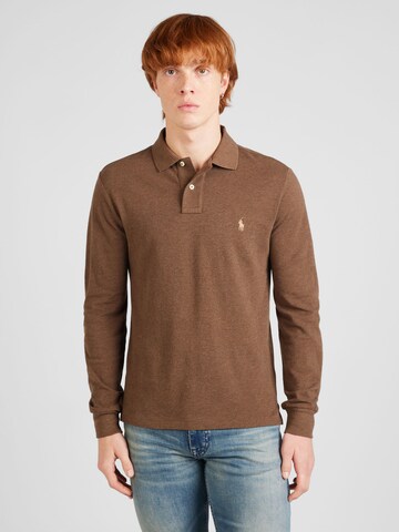 Polo Ralph Lauren Slim fit Μπλουζάκι σε καφέ: μπροστά